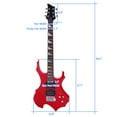 thumbnail image 2 of 6-String Beginners Electric Guitar with Accessories Pack, H-S-H Pickup, Burning Fire Style (Red), 2 of 10
