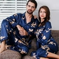 thumbnail image 5 of Hwmodou Female Sleepwears Valentine's Day Love Heart Printed Solid Nightwear Satin Couples Nightwear Set V Neck Soft And Fabric For All Day Comfort And Relaxation Nightwears Festival Gift For Woman, 5 of 8