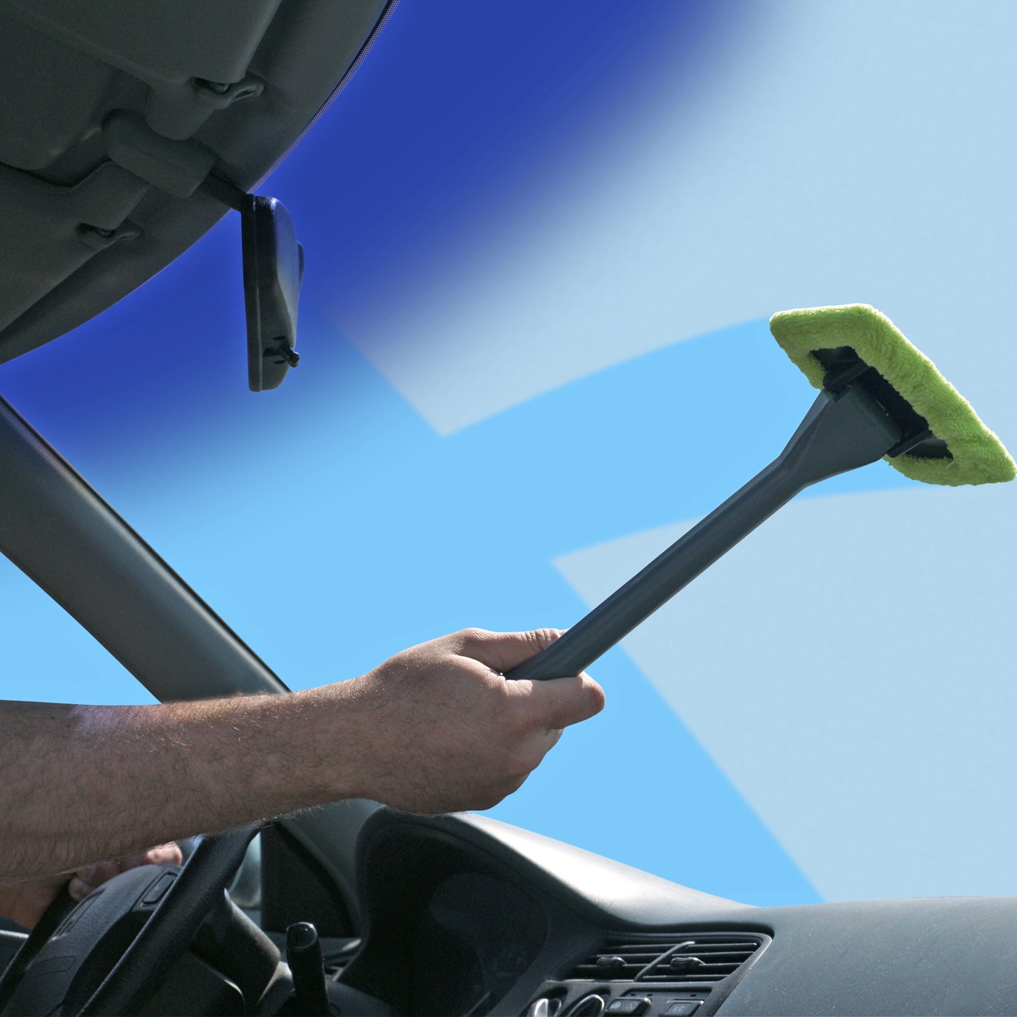 Microfiber Cloth Pad Window Cleaner with Long Handle, Adjustable Auto Detailing Tool by Stalwart