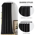 thumbnail image 2 of Cortinas Joydeco de terciopelo negro, 244 cm de longitud, 2 paneles, 70%-80% opacas, 2 of 7