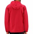 thumbnail image 2 of Men's Water Resistant Windbreaker Hooded Half Zip Pullover Rain Jacket (Red, 3XL), 2 of 3