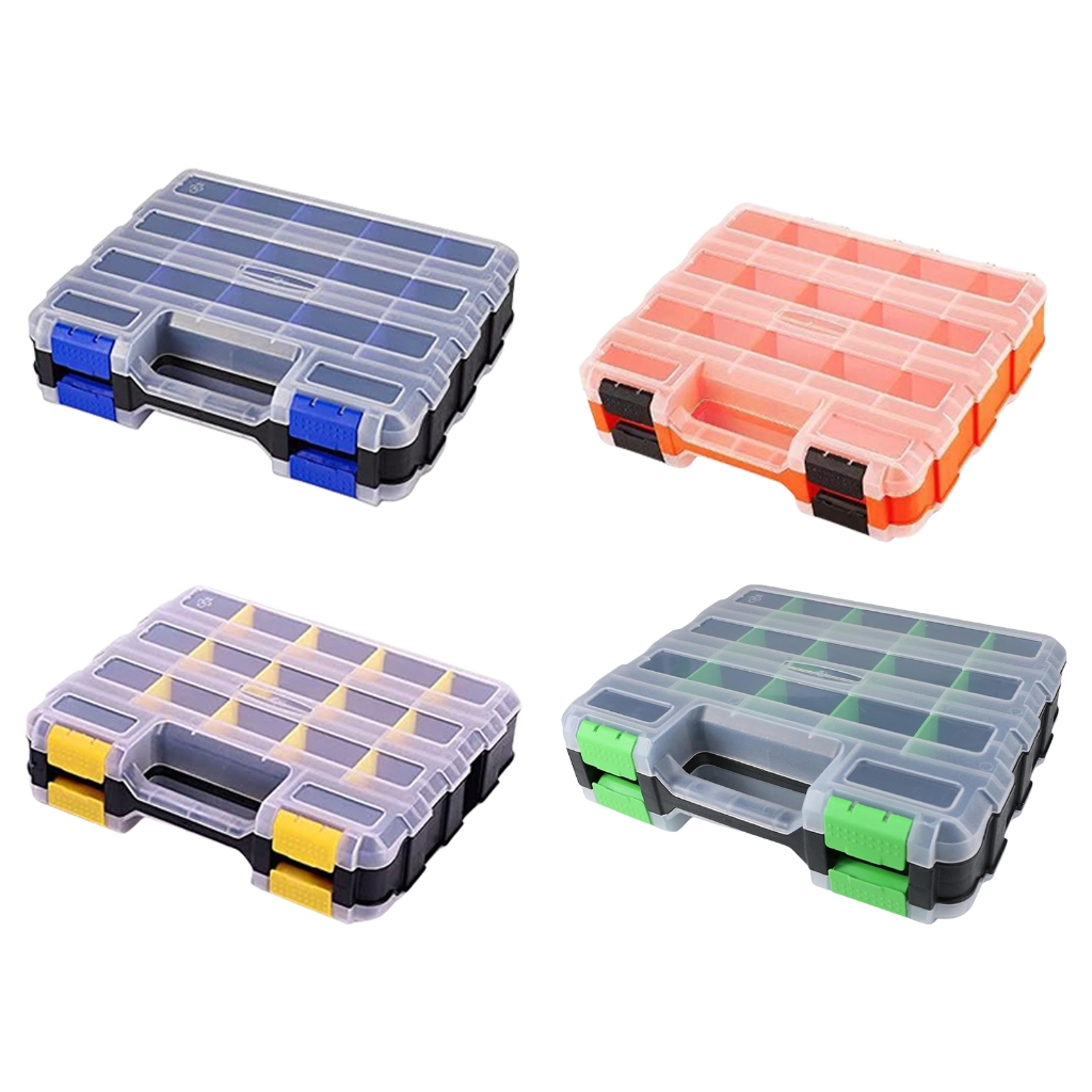 Tizuqe 34-Compartments Tool Case Storage Boxes with Removable Divider for Screw Craft