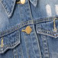 thumbnail image 3 of Vedolay Women's Denim Jackets Women's Casual Distressed Ripped Fringe Cropped Button Down Jean Coat,Light Blue L, 3 of 5