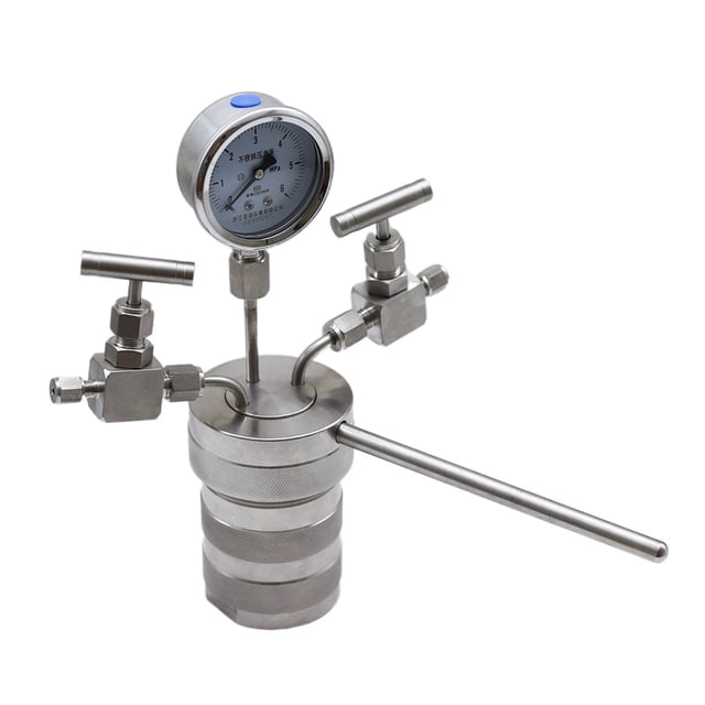 Cuve de Réacteur Autoclave de Synthéticité Hydrothermale + Manomètre d'Entrée 100ml 6Mpa, Longue Durée
