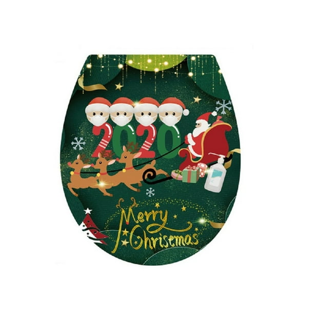 nokiwiqis christmas pvc sticker floral print stickers decorative picture for toilet refrigerator wall red black green walmart com