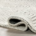 thumbnail image 4 of nuLOOM Mykel Geometric Lattice Wool Area Rug, 8' x 10', Mykel Ivory, 4 of 9