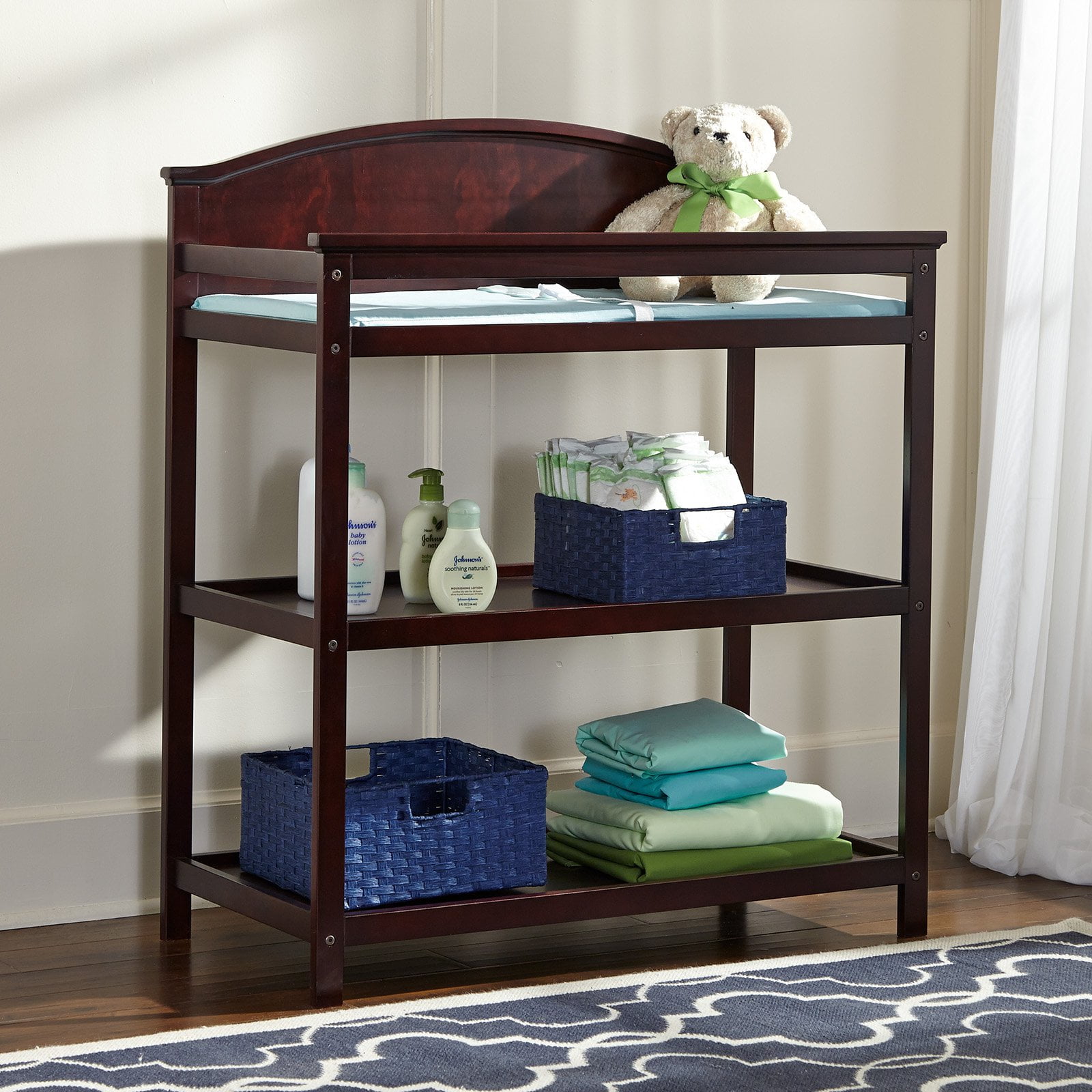 Imagio Baby Harper Changing Table with Pad, Chocolate Mist