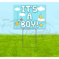 Its A Boy Cloudtoys (18" x 24") Yard Sign, Includes Metal Step Stake