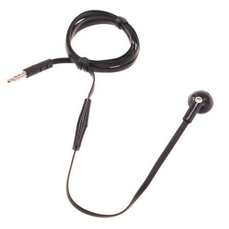 Wired Earphone Mono Headset for OnePlus Nord N100/N10 5G Phones - Single Earbud 3.5mm Headphone Flat Black J1A