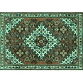 thumbnail image 1 of Ahgly Company Indoor Rectangle Persian Turquoise Blue Traditional Area Rugs, 3' x 5', 1 of 4