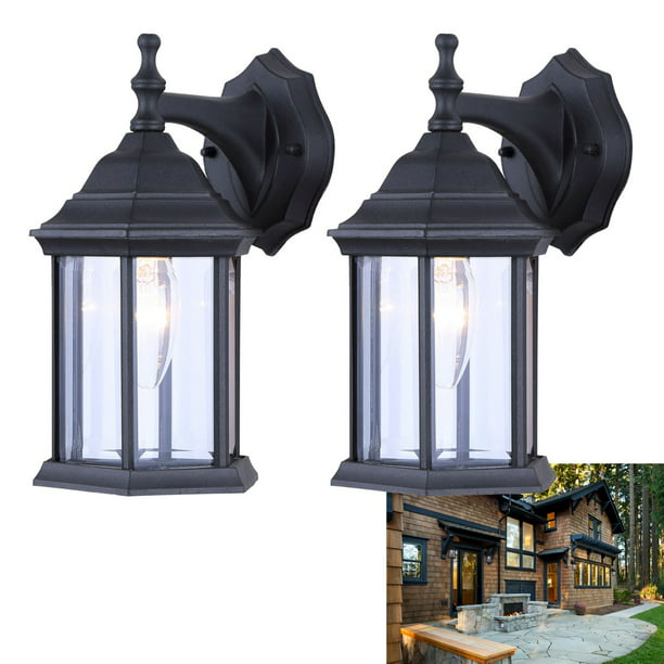 2 Pack Of Exterior Wall Light Fixture, Lantern Porch Light Fixture