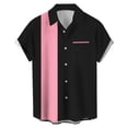 thumbnail image 1 of Uinagy New Casual Contrast Color Design Lapel Short-Sleeved Shirt Top, 1 of 3