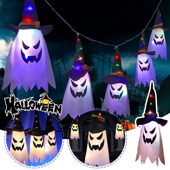 LSLJS Halloween Lights LED Ghost String Lights Waterproof Colorful Halloween Decoration Props Battery Powered Lantern Gift For Indoor, Bedroom, Outdoor, Porch, Balcony, Yard, Party, Tree