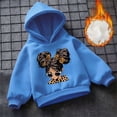 thumbnail image 1 of Little Girls Pullover Hoodie Sweatshirt Long Sleeved Printed Hooded Jacket Outerwear Cozy Pullover Sweatshirt Top Size 7T , Blue, 1 of 5