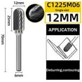 thumbnail image 1 of 6mm Shank Rotary File Router Grinding Burr Rotary Steel File Polishing C Type, 1 of 5