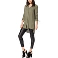 thumbnail image 1 of bar III Blouse Tunique Froncée pour Femmes, Verte, Petite, 1 of 1