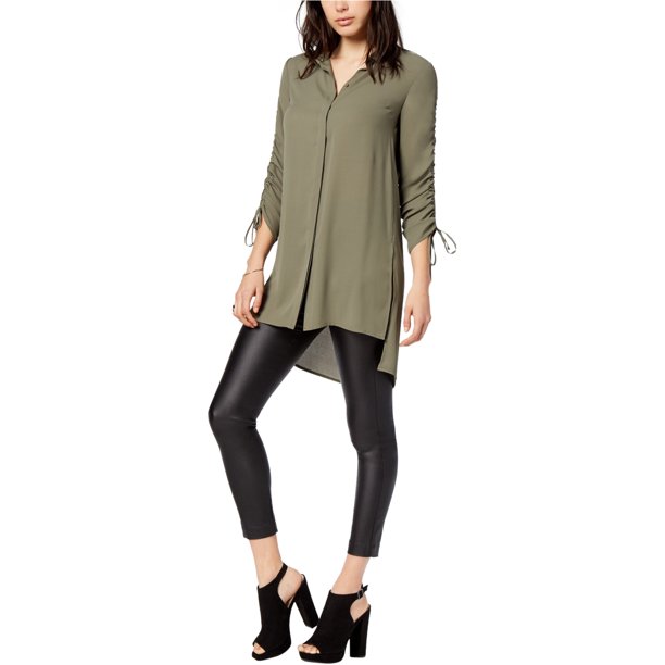 bar III Blusa tipo túnica fruncida para mujer, verde, mediana bar III Sayo