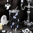 thumbnail image 4 of Halloween Ghost Tumbler Stainless Steel Travel Tumbler with Lid Straw and Brush Spooky Coffee Mug Cup for Women Travel Birthday Horror Gift, 4 of 6