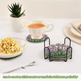 thumbnail image 6 of Haosy Set of 6 Drink Woven Coaster with Holder Heat Resistant Non-Slip Bar Coasters 4 Inches Lily Of The Valley, 6 of 7