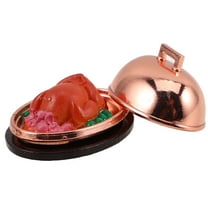 WRITWAA Miniature Turkey Dinner Dollhouse Accessory Rose Synthetic Resin Set for Dollhouse Decoration