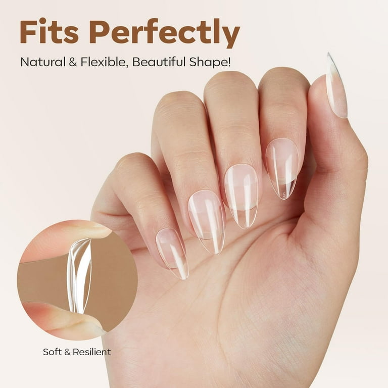 Modelones Short Almond Nail Tips, 216-Piece Gel Set photo 8