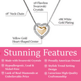 thumbnail image 3 of Cate & Chloe Susan 18k White Gold Plated Women's Necklace with Yellow Gold Heart, Swarovski Crystals, 3 of 10