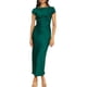 thumbnail image 1 of Vestido Gmeitoey de satén con mangas casquillo en la espalda, de verano, para mujer, 1 of 5
