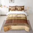 thumbnail image 2 of Western Bed In A Bag Queen 7 Piece Rustic Farmhouse Comforter Set For Adults Men Retro Country Brown Spliced Plank Bedding Set With Comforter,Sheet Set,Pillowcase And Covers, 2 of 5