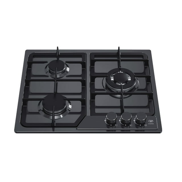 Parrilla a Gas AVERA de 3 quemadores Panel de acero inoxidable negro AI3N