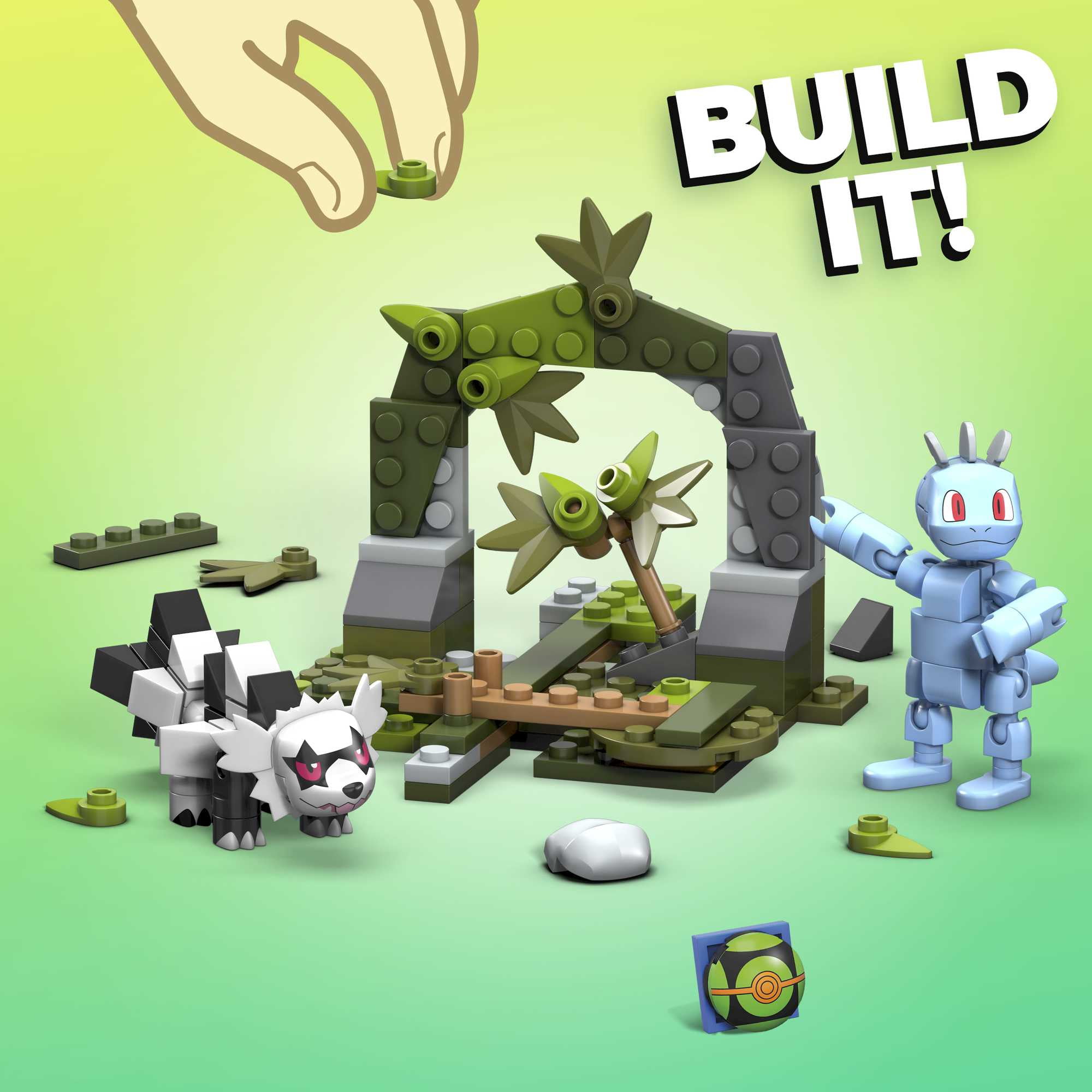 MEGA Pokemon Building Toy Kit Machop Vs. Galarian Zigzagoon (149 Pieces) for Kids
