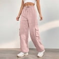 thumbnail image 1 of WILLBEST Pantalones Casuales para Mujer, de Cintura Alta, Lisos, con Cordones, para el Trabajo, con Bolsillo y Pierna Recta, para Uso Diario y Diario. Chica, 1 of 6
