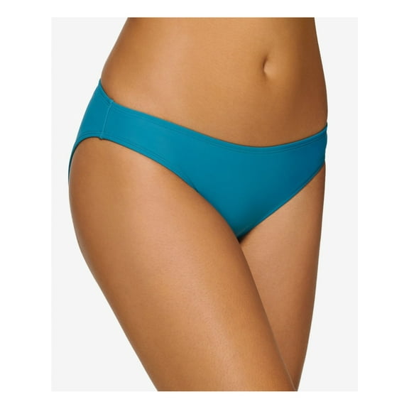 HULA HONEY Women's Blue Stretch Moderate Coverage Bikini Swimsuit Bottom L