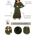 thumbnail image 3 of Avidlove Women’s Nursing/Delivery/Labor Nightgown Long Sleeve Maternity Sleepshirt for Breastfeeding with Button, 3 of 7