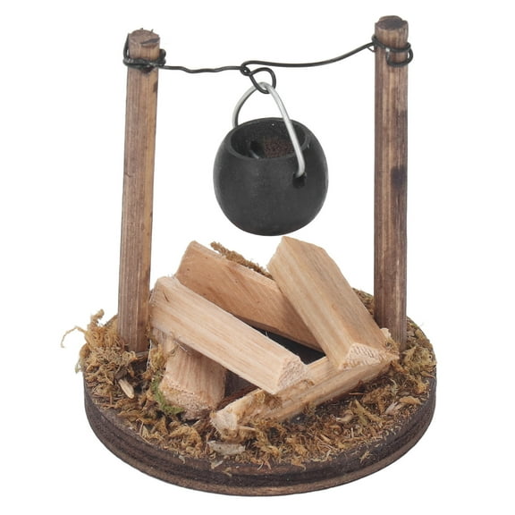 Toys for Boys Girls 3-6 Years DIY Doll House Fireplace Wood Miniature Dollhouse Furnace Stove Cooking Pot Decor