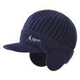 thumbnail image 1 of MesaSe Wide Brim Letter Print Ribbed Baseball Cap Men Ear Protection Winter Knitted Hat Costume Accessories, 1 of 11