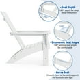 thumbnail image 3 of Garpans Folding Adirondack Chair Weather Resistant Outdoor Adirondack Chair HDPE Outdoor Chair for Patio Front Porch Pool Garden Deck Fire Pit Outside, White, 3 of 11