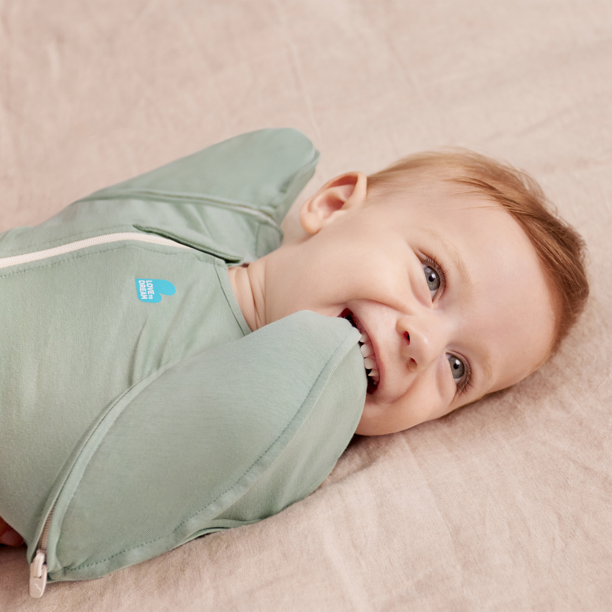 Love to Dream Swaddle UP Transition Baby Sleep Bag Lite 0.2 TOG, Zip-Off Wings, Medium 13-19 lbs, Olive