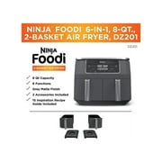 Restored Ninja Foodi 8 qt 2-Basket Air Fryer, 6-in-1 with DualZone Technology