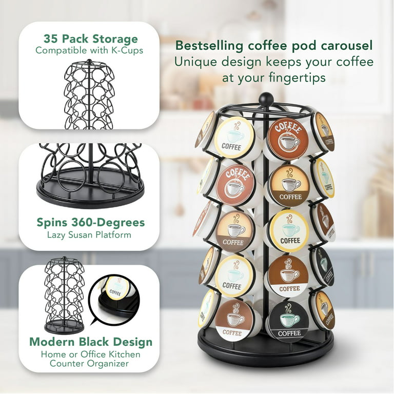 Nifty Solutions Coffee Pod Carousel – Compatible with K-Cups, 35 Pod  Capacity, Black