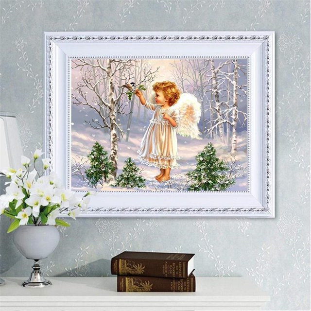 Kits de pintura de 5D para adultos principiantes, sala de , habitación de , dormitorio, decoración de pared, bricolaje, arte Angel 1 Macarena Pintura de diamante de taladro completo