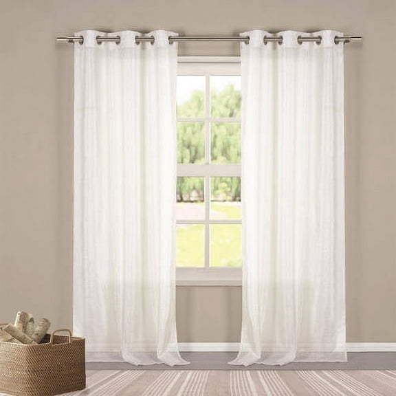 Metallico Faux Linen Grommet Pair Panel