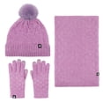 thumbnail image 1 of Couples Winter Hat Scarf Gloves Set Warm Check Knit Pile Three Piece Outdoor Accessories for Cold Weather, 1 of 9