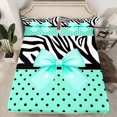 thumbnail image 2 of Castle Fairy Kawaii Ribbon Bow Bed Sheets for Boys Girls,Zebra Print King Sheets, 2 of 7