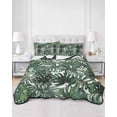 thumbnail image 3 of Green Palm Leaves Twin XL Size Down Alternative Comforter, Lightweight Comforter Quilt Bedding Set with Pillow Shams Summer Tropical Leaf Vintage All Seasons Bed Comforter Duvet Insert 68"x98", 3 of 7