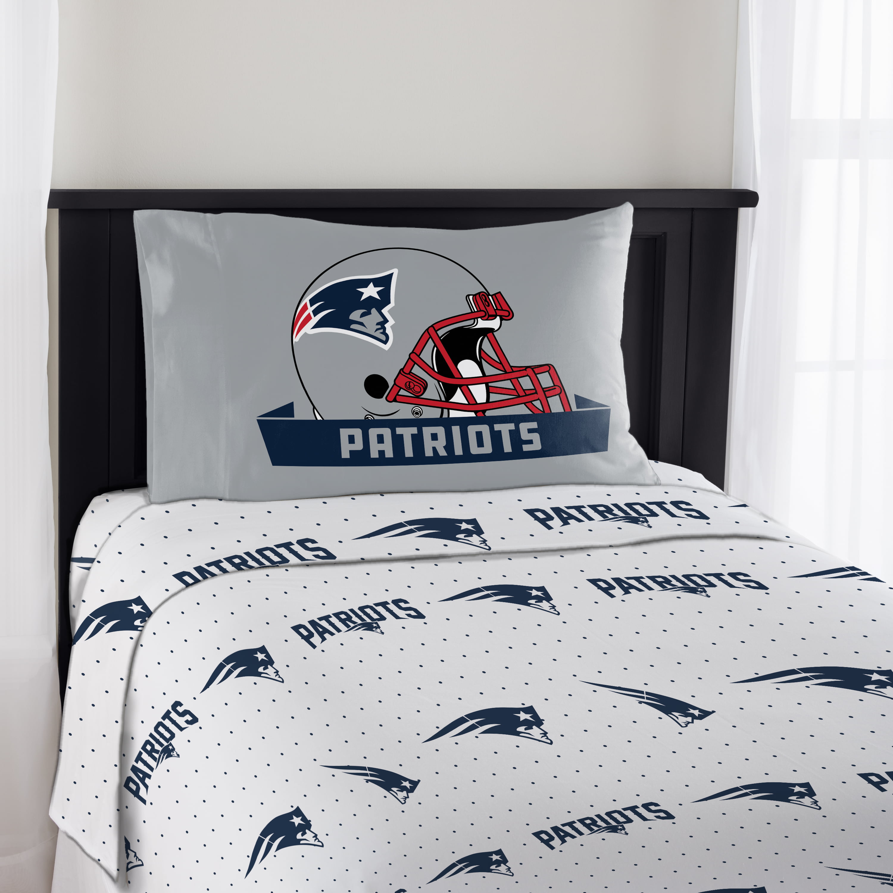 New England Patriots Monument Twin Full/Queen Comforter Set Bedroom Polyester 