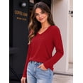 thumbnail image 5 of Zeagoo Basic T-Shirt for Womens Long Sleeve V Neck Tops Dressy Casual Shirts Fall Trendy, 5 of 6