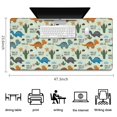 thumbnail image 5 of Long Mouse Pads for Desk,LightGreen Cartoon Dinosaurs Cactuses Desk Mats on Top Of Desks, Desk Mouse Pad Extra Large with 3mm Non-Slip Base and Stitched Edge for Gaming,Work,Home 47.3"x23.6", 5 of 5