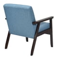 thumbnail image 6 of Gymax Wooden Upholstered Accent Chair Fabric Armchair Home Office Blue, 6 of 9
