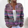thumbnail image 2 of lcziwo Holiday Sales Sweater Cardigan Women Open Front Spring Sweaters Long Sleeve Button Knit Outwear Coat Floral Print Jackets,Multicolor,M, 2 of 5