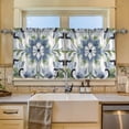 thumbnail image 2 of Yayeee Kitchen Curtains Tier Set of 2 Light Filtering 57"x24" Over Sink Window Panels, Green Floral, 2 of 7